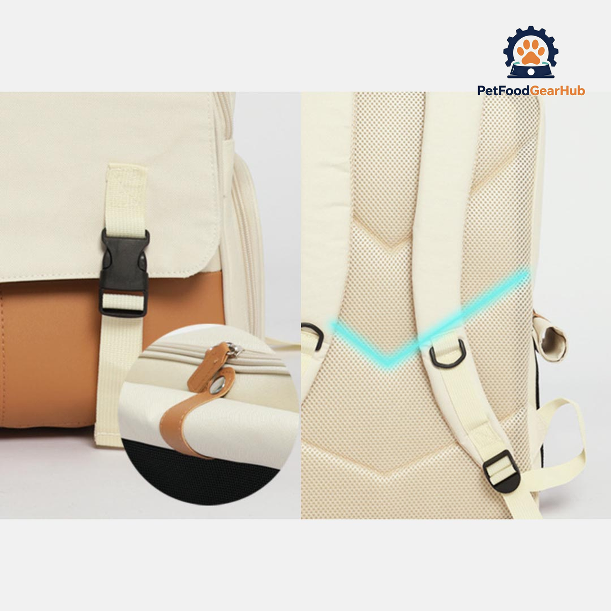Shoulder Straps and Clips of the Tinypet Cat Backpack | PetFoodGearHub