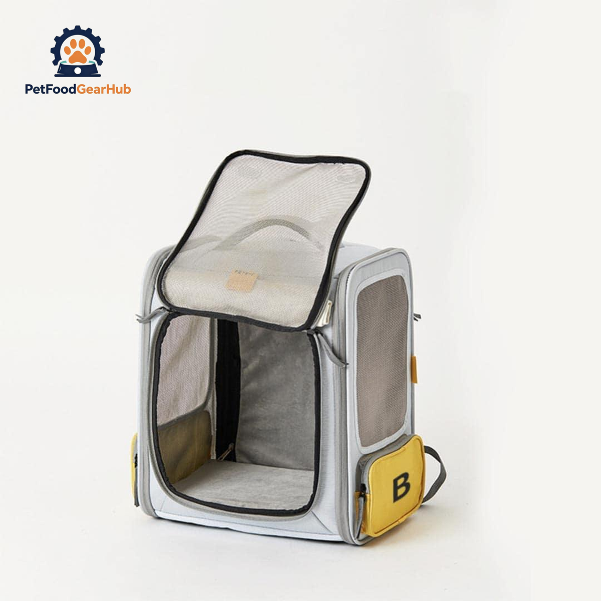 PetFoodGearHub Expandable Cat Backpack | Gray Cat Travel Carrier | PetFoodGearHub