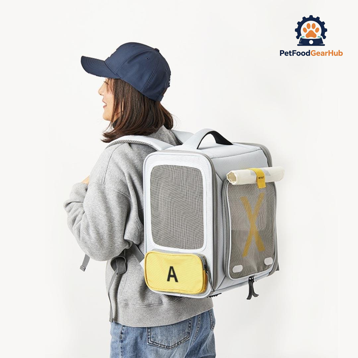 PetFoodGearHub Expandable Cat Backpack | Gray Travel Carrier for Cats | PetFoodGearHub