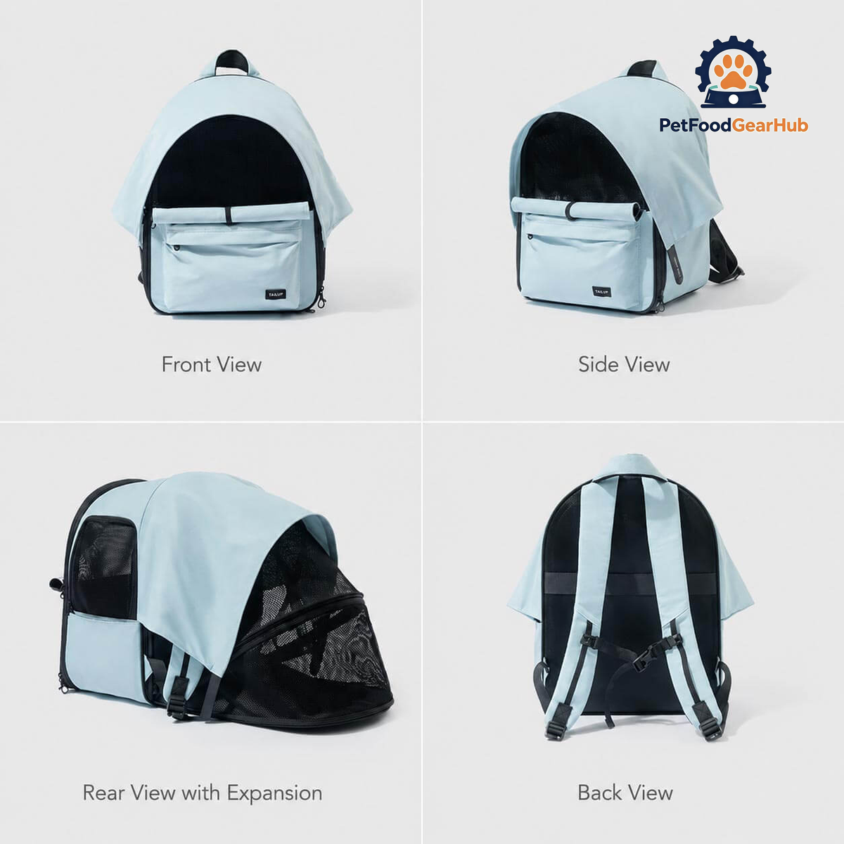 Cove Expandable Cat Backpack Multiple Views | Expandable Cat Carrier Design | PetFoodGearHub