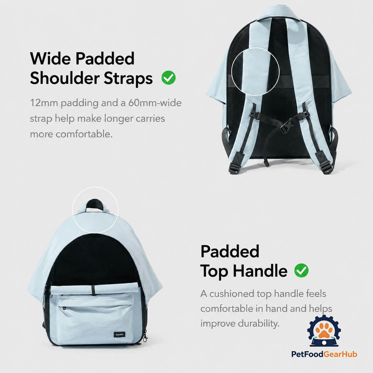 Cove Expandable Cat Backpack Shoulder Straps and Handle | Padded Cat Carrier Backpack | PetFoodGearHub
