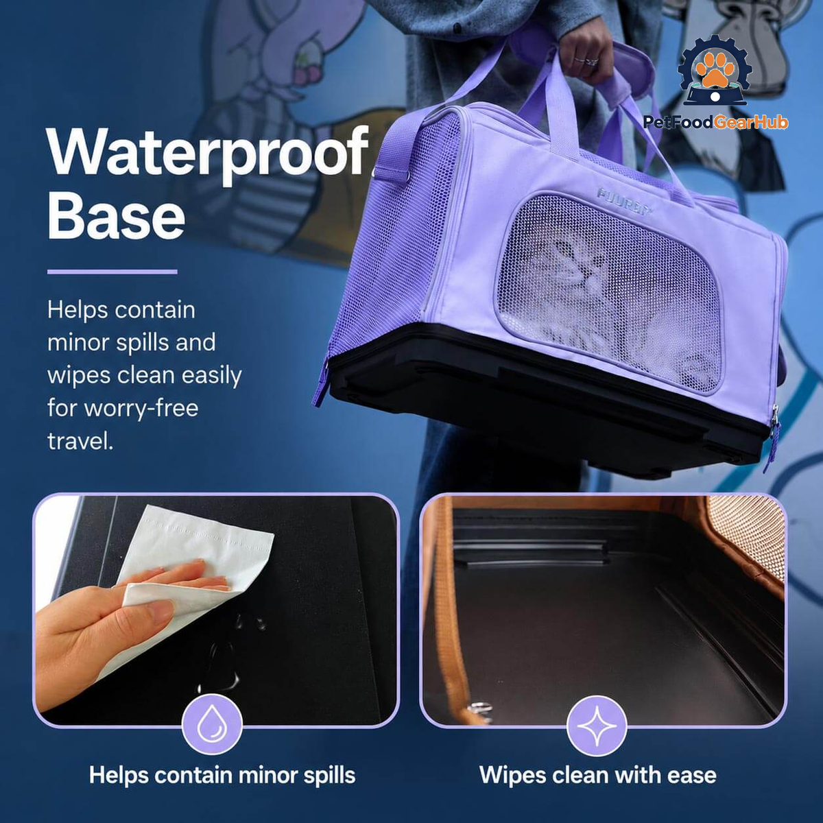 PetFoodGearHub Cat Duffle Travel Carrier with water-resistant Base | PetFoodGearHub