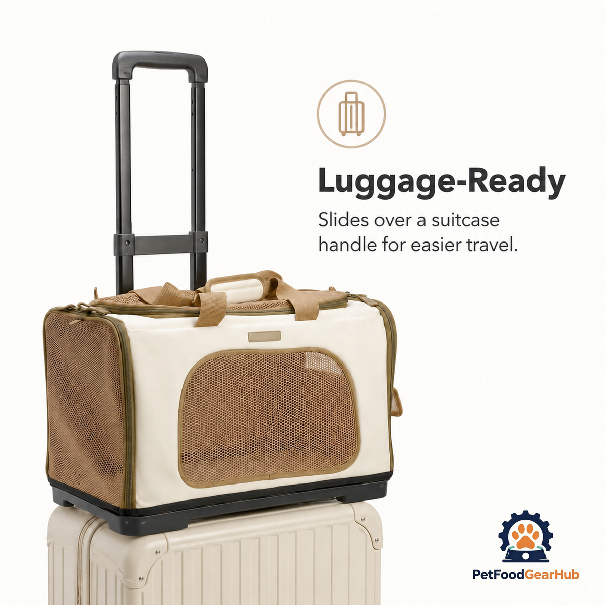 PetFoodGearHub Cat Duffle Travel Carrier with Suitcase Sleeve | PetFoodGearHub