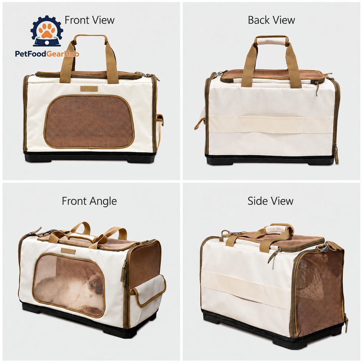 PetFoodGearHub Cat Duffle Travel Carrier in Multiple Views | PetFoodGearHub