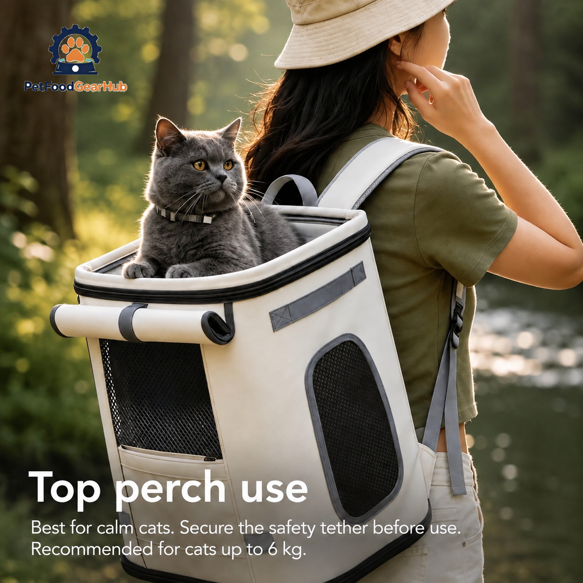 Noma Cat Backpack with Cat on Top Platform | PetFoodGearHub