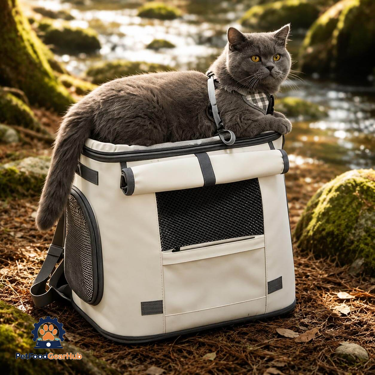 Noma Cat Backpack with Cat on Top Perch | PetFoodGearHub