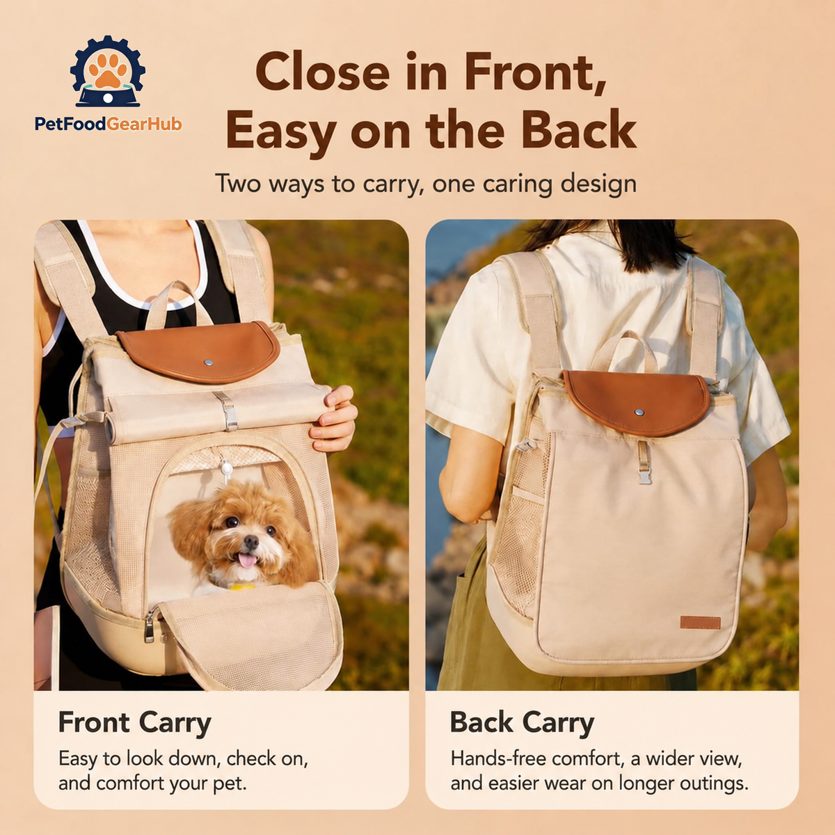 PetFoodGearHub Breeze Cat Backpack with Front and Back Carry Options | PetFoodGearHub
