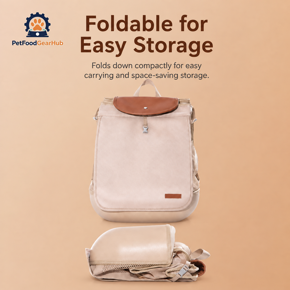 PetFoodGearHub Breeze Cat Backpack Folded for Easy Storage | PetFoodGearHub