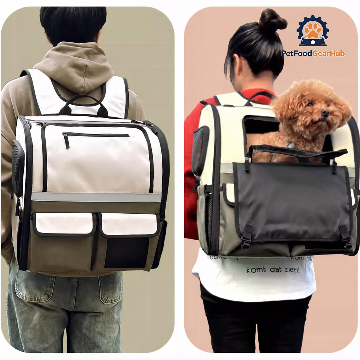 People Wearing Cat Backpack With Dog And Cat Inside | PetFoodGearHub