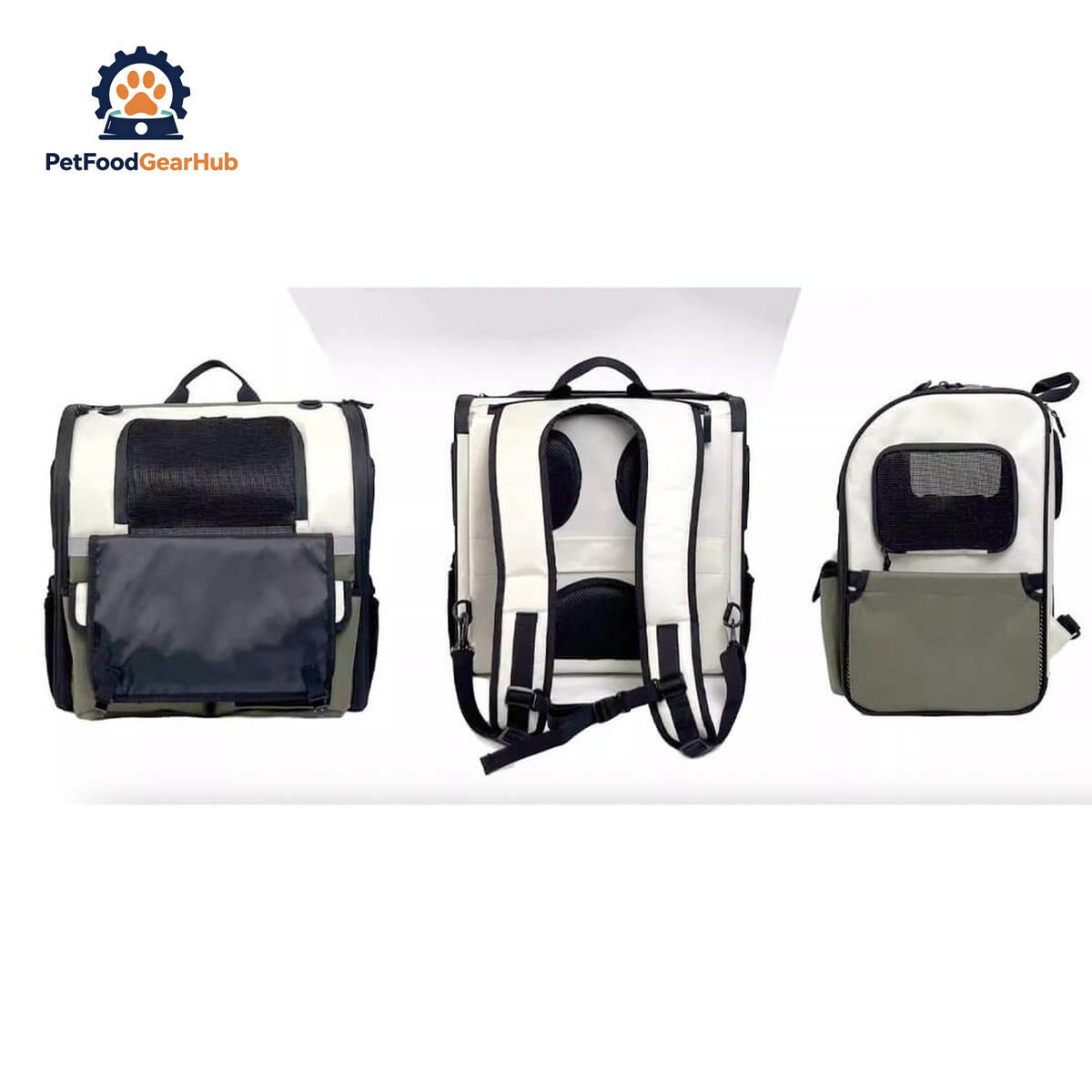 Multi-Angle View of Large Cat Travel Backpack With Mesh Panels | PetFoodGearHub