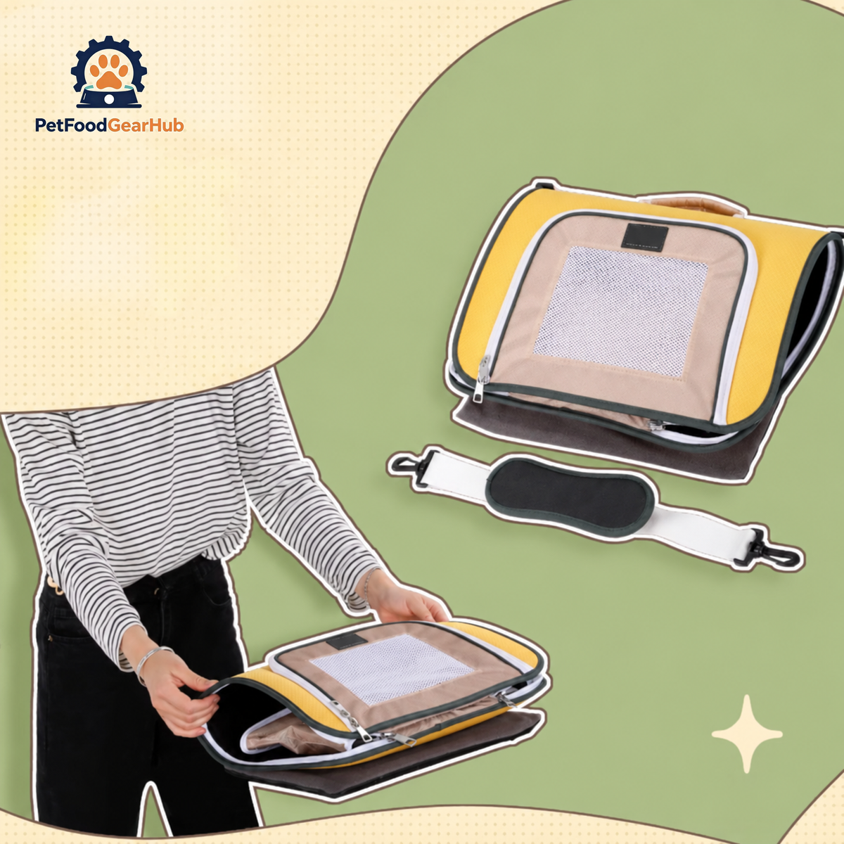 Collapsible Lightweight Travel Cat Carrier | PetFoodGearHub