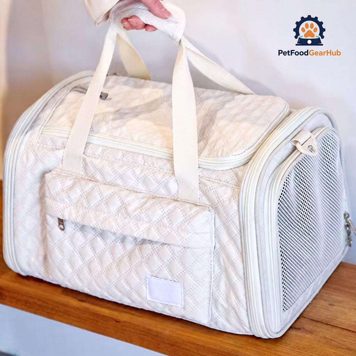 Beige airline-oriented Cat Carrier for Travel | PetFoodGearHub