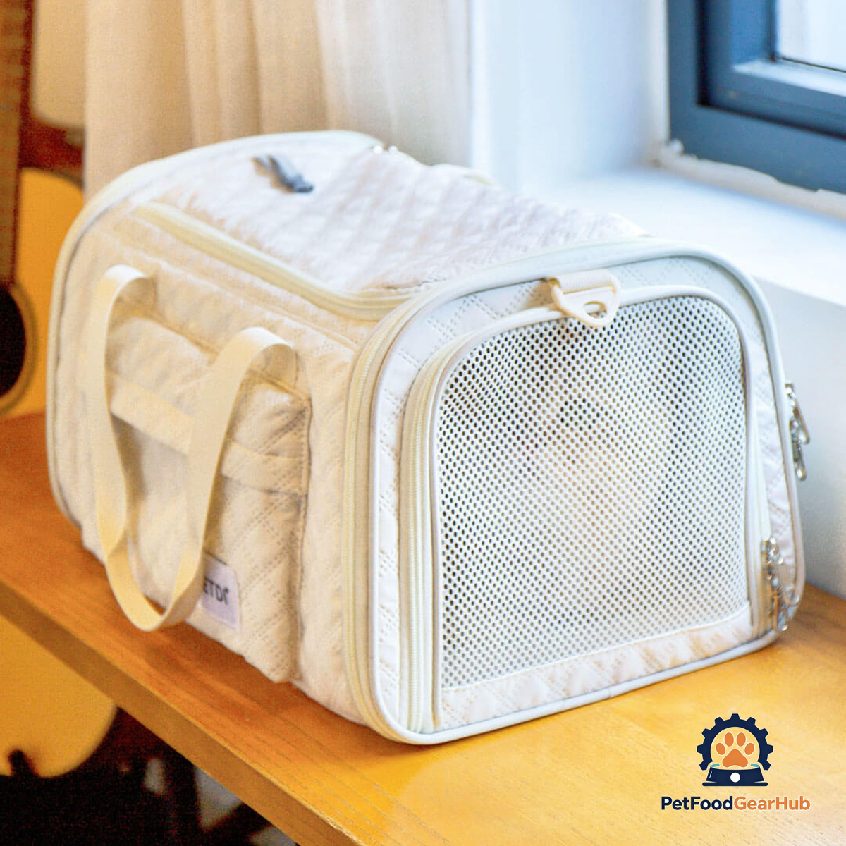 Beige airline-oriented Cat Carrier for Travel | PetFoodGearHub