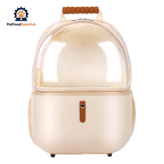 PetFoodGearHub Travel Beige Collapsible Cat Backpack | PetFoodGearHub