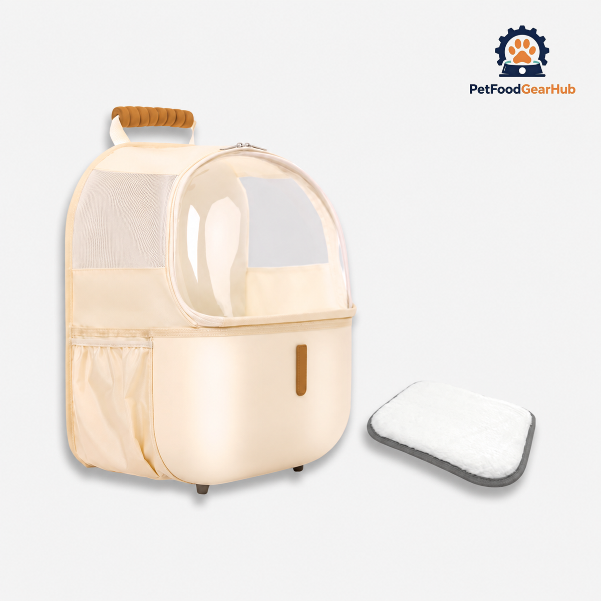 PetFoodGearHub Travel Beige Collapsible Cat Backpack | PetFoodGearHub