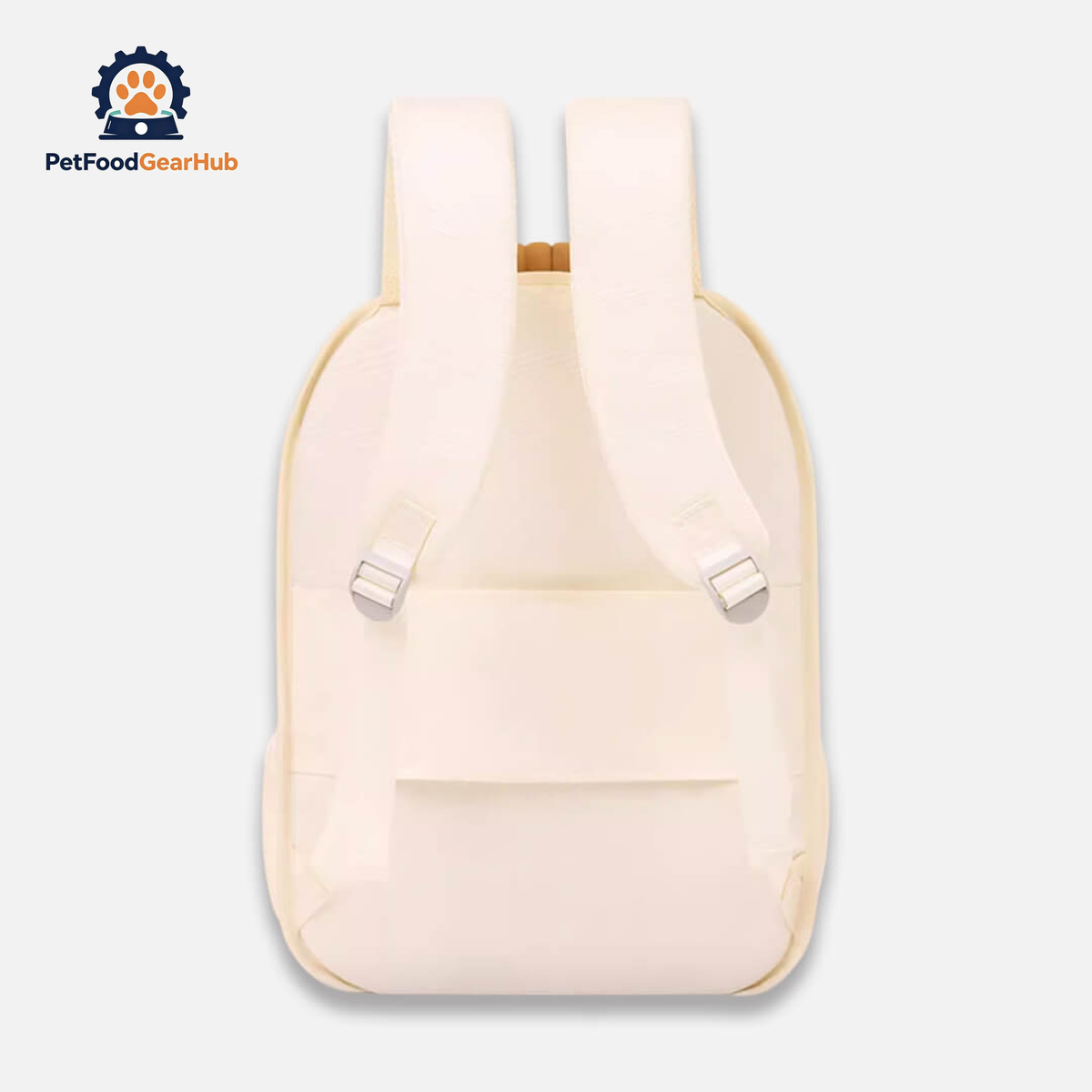 Back of Beige Collapsible Cat Backpack | PetFoodGearHub