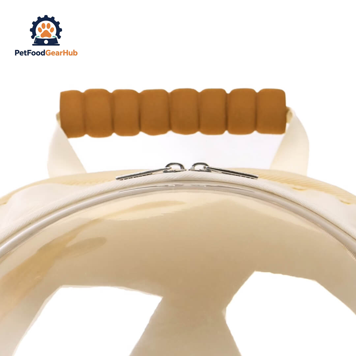 Handle of Beige Collapsible Cat Backpack | PetFoodGearHub