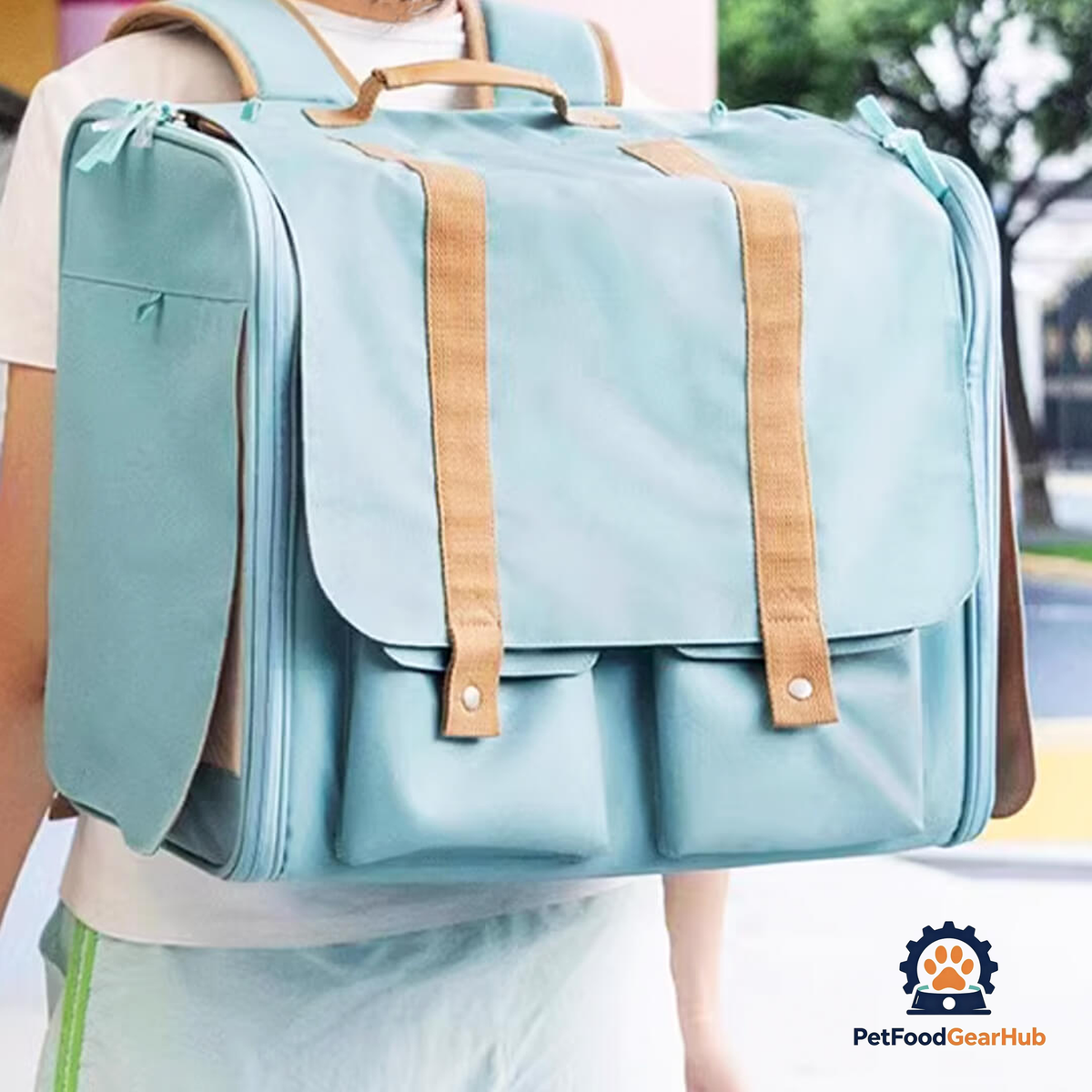 PetFoodGearHub Collapsible Blue Cat Backpack |  PetFoodGearHub
