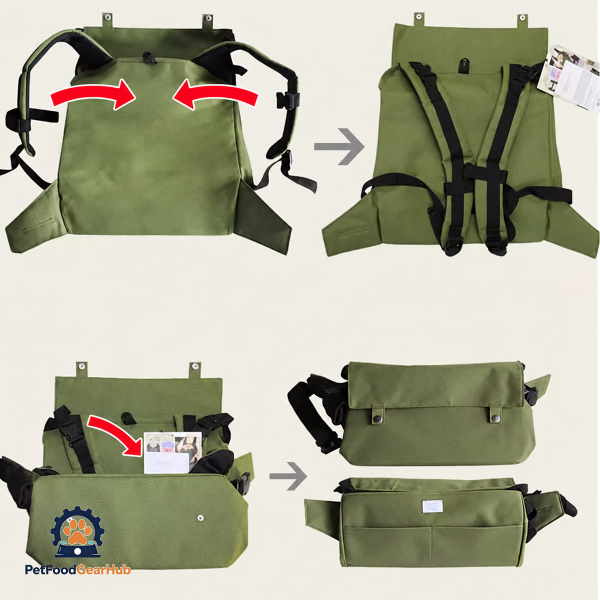 Folding Instructions For The Cuddle Carrier Backpack | PetFoodGearHub