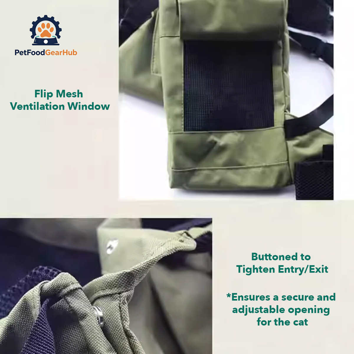Flip Mesh Ventilation Window Of The Cuddle Carrier Backpack | PetFoodGearHub