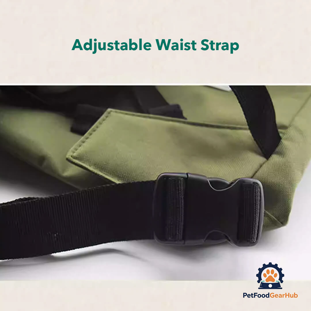 Adjustable Waist Strap For Added Stability On The Cuddle Carrier Backpack | PetFoodGearHub