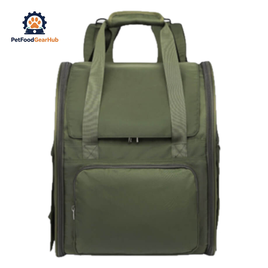 Safari Green Large Cat Backpack | PetFoodGearHub