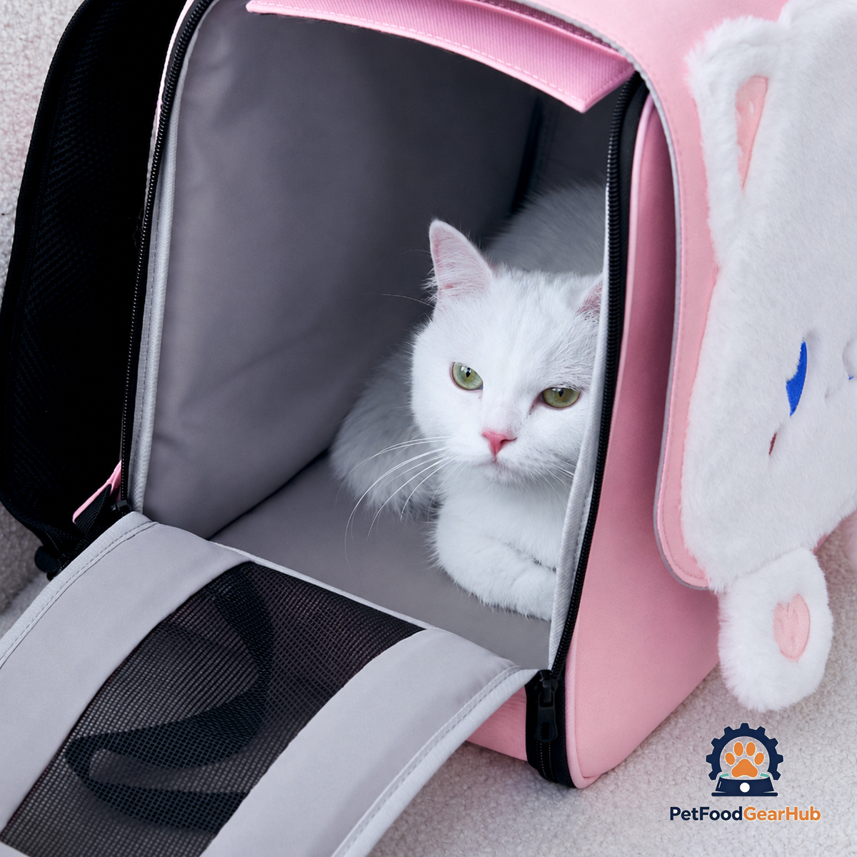 PetFoodGearHub Whiskers Wonders Pink Cat Backpack | PetFoodGearHub