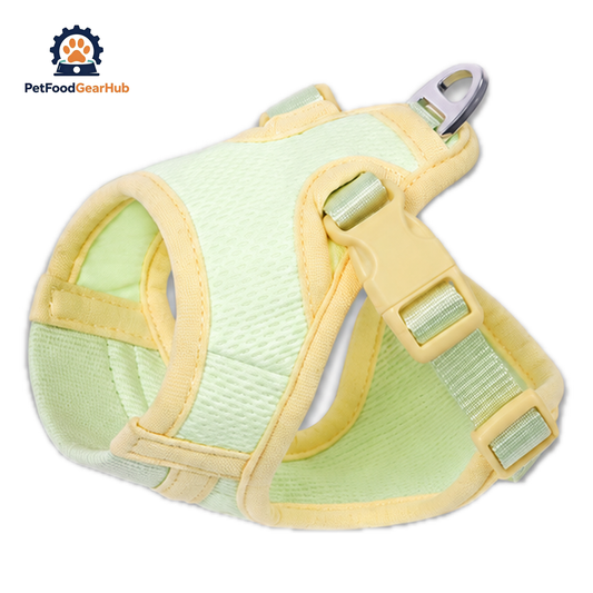 Yellow & Green Mesh Harness with Leash for Cats and Kittens | PetFoodGearHub