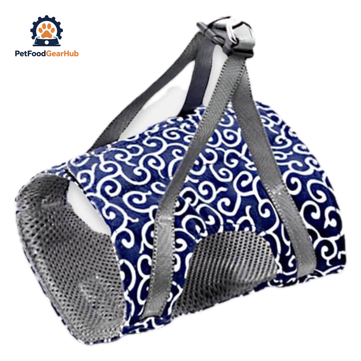 Blue Fuku Cat Harness & Leash Set in Seamless Waves Pattern | PetFoodGearHub