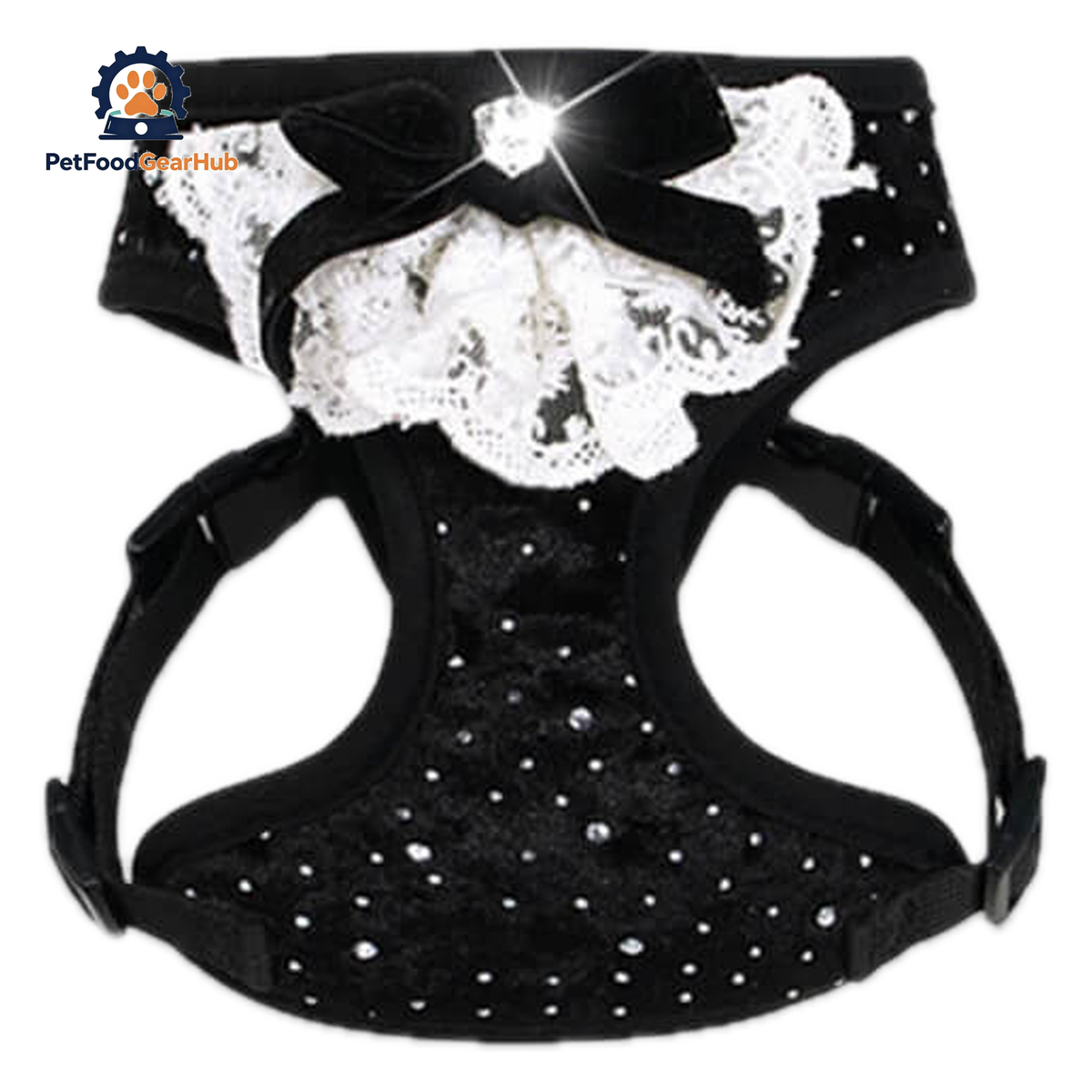 Black Sparkle Cat Vest Harness & Leash Set | PetFoodGearHub