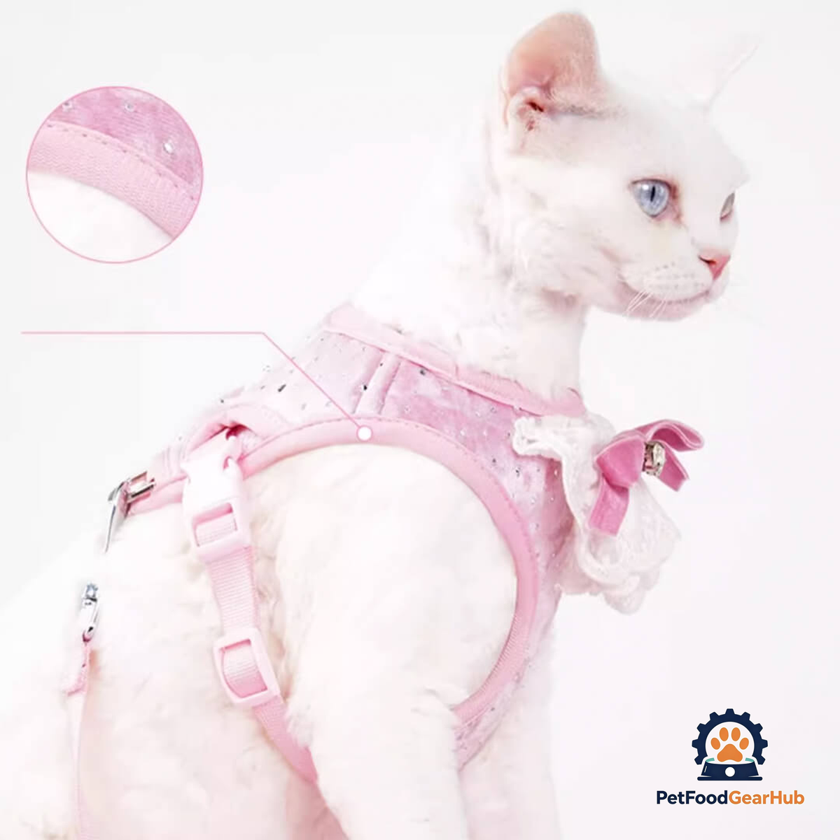 Cat in Pink Sparkle Cat Vest Harness | PetFoodGearHub