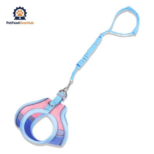 Marshmallow Reflective Cat Harness & Leash Set in Blue and Pink Combo | PetFoodGearHub