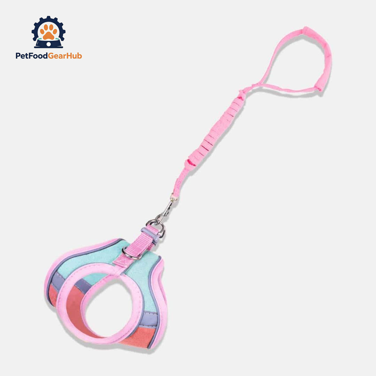 Marshmallow Reflective Cat Harness & Leash Set in Pink and Green Combo | PetFoodGearHub