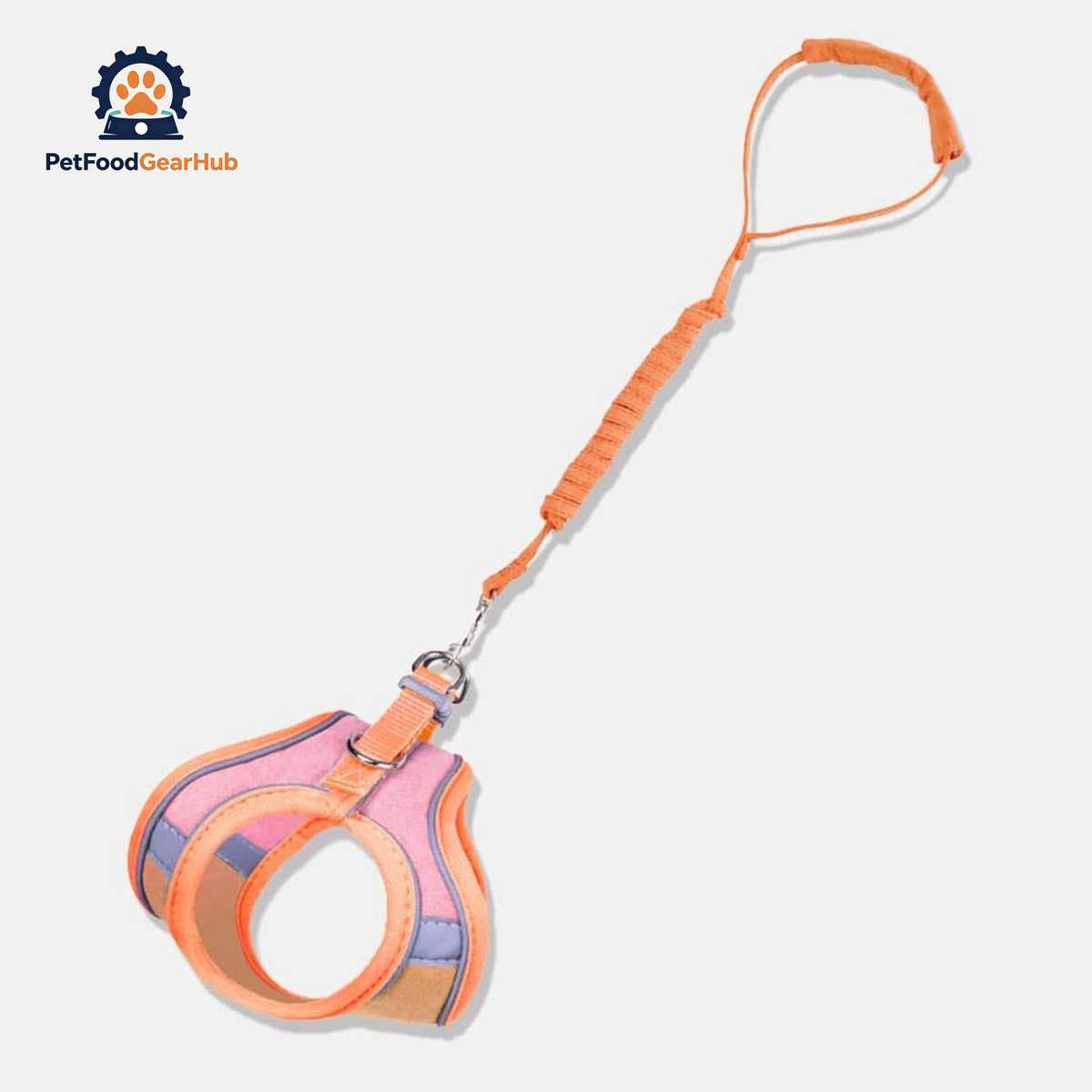 Marshmallow Reflective Cat Harness & Leash Set in Orange and Pink Combo | PetFoodGearHub