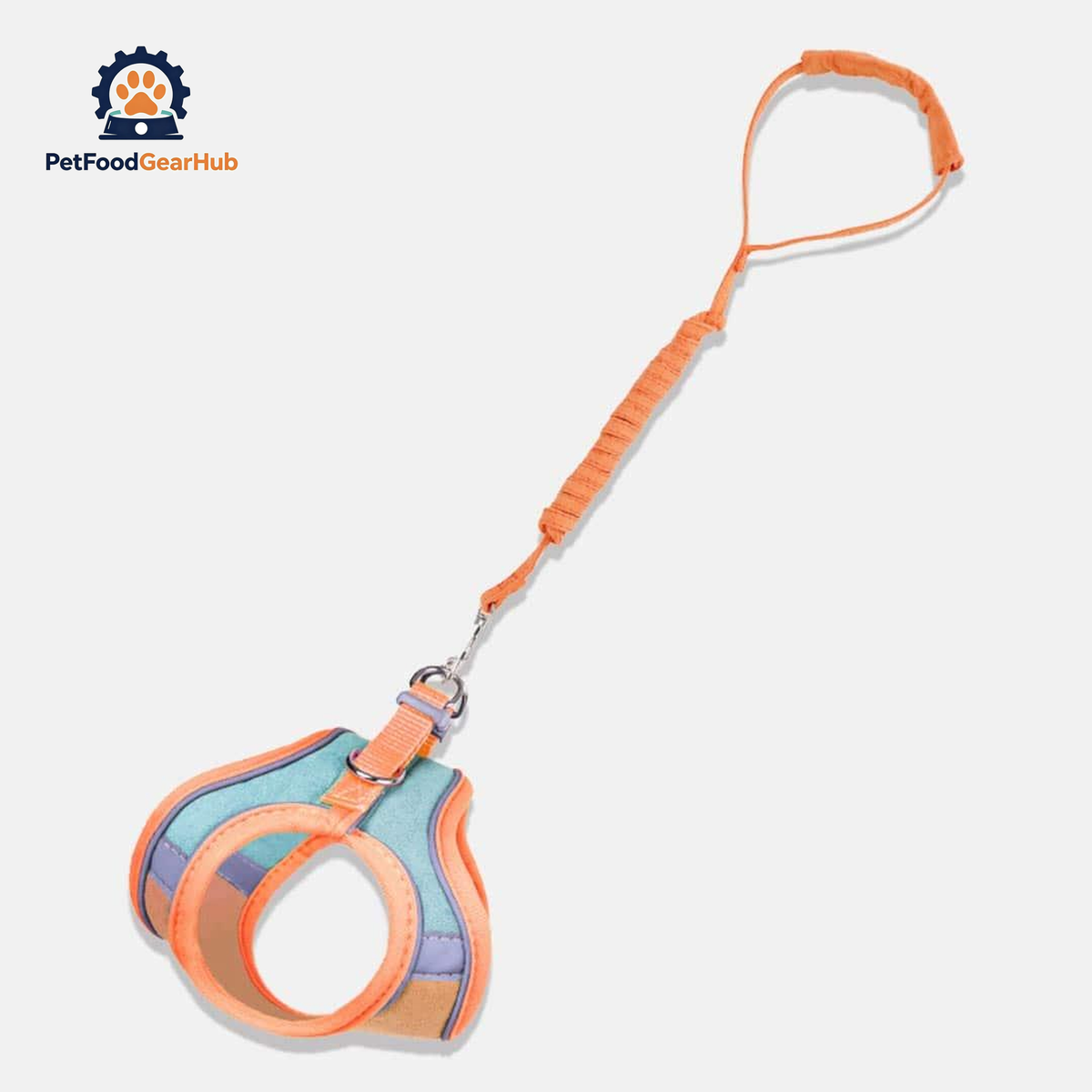 Marshmallow Reflective Cat Harness & Leash Set in Orange and Mint Combo | PetFoodGearHub