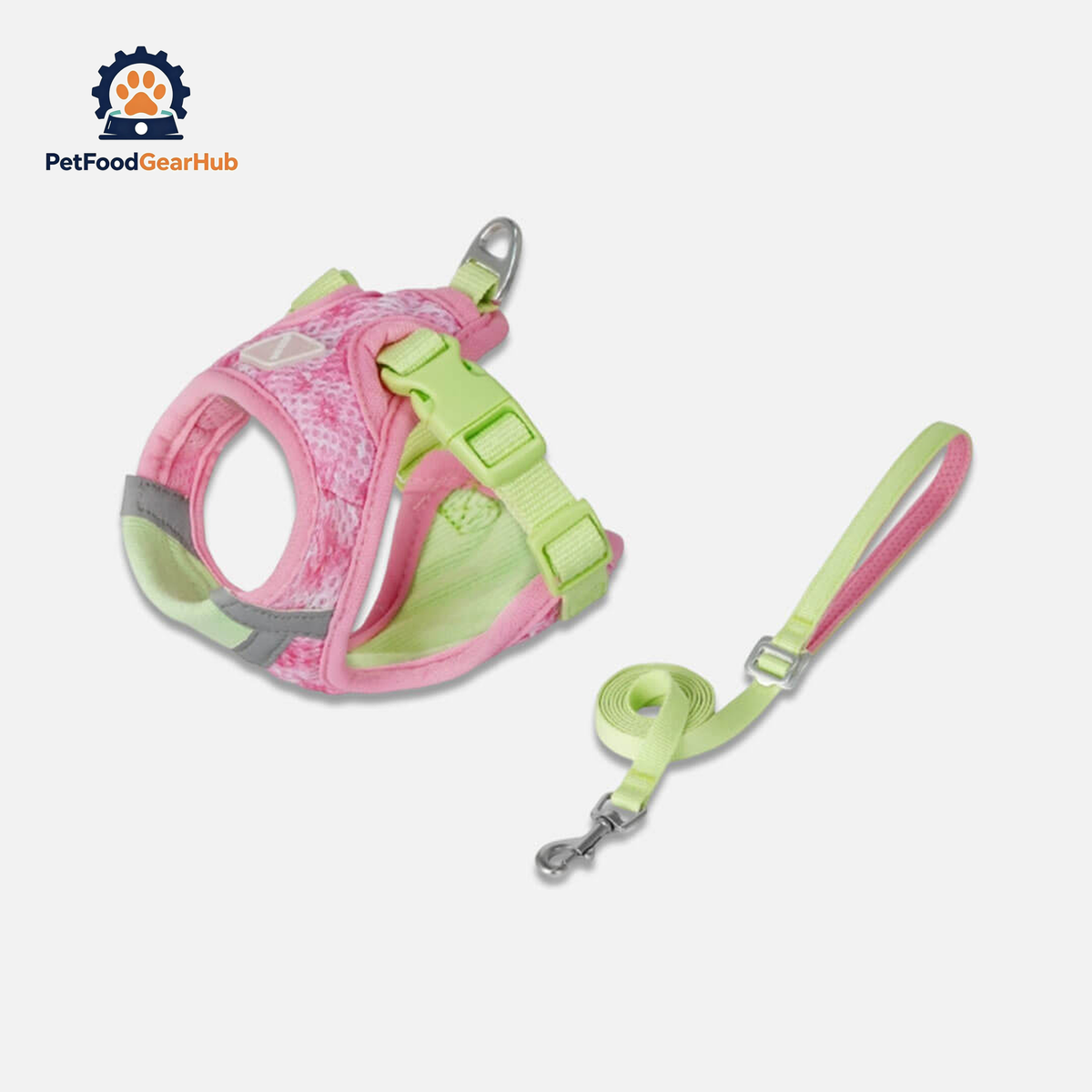 Green & Pink Mesh Cat Vest Harness | PetFoodGearHub