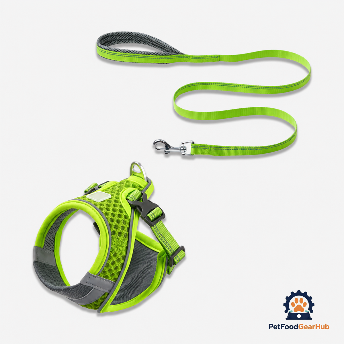 Neon Green Mesh Vest Cat Harness & Leash Set | PetFoodGearHub