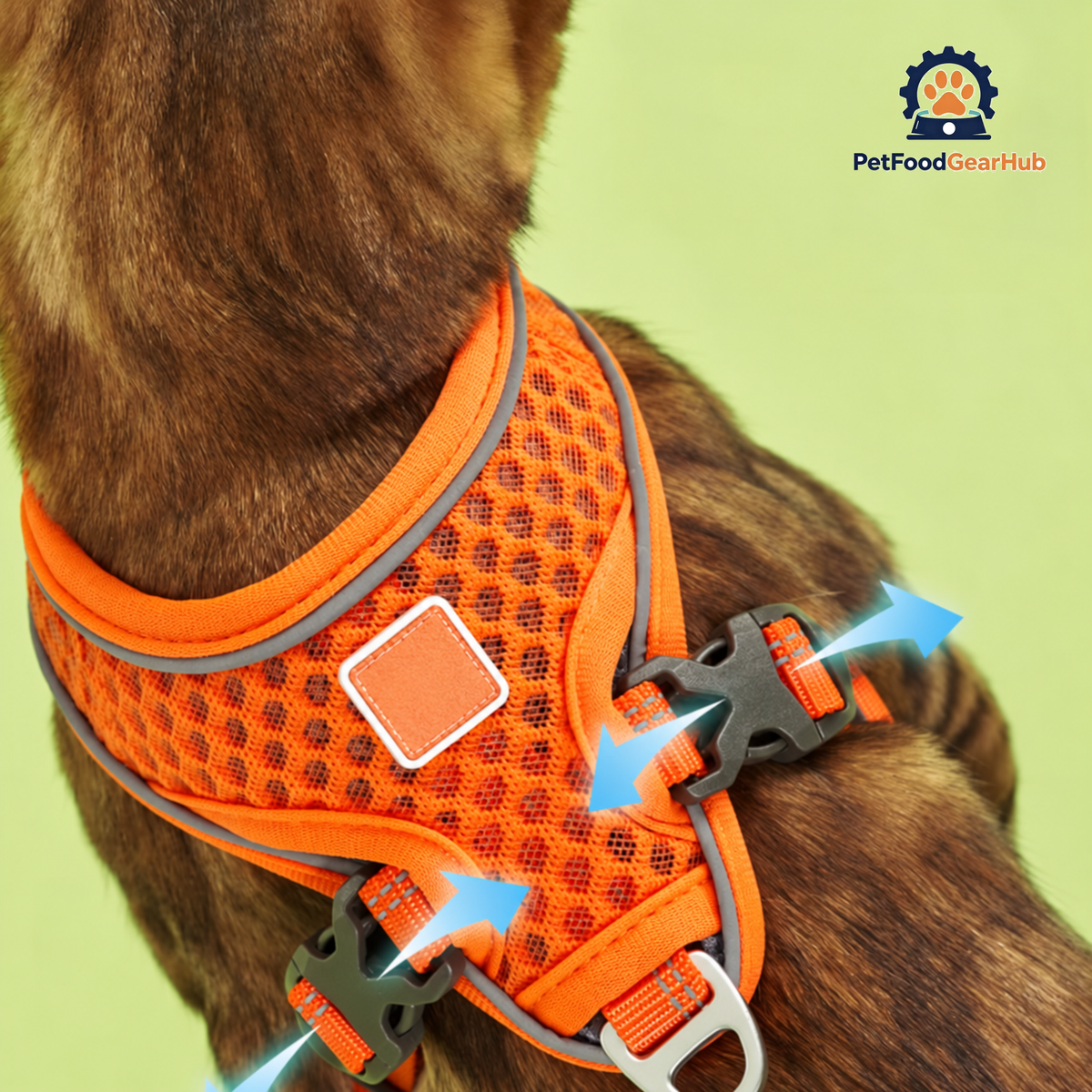 Orange Mesh Vest Cat Harness & Leash Set | PetFoodGearHub