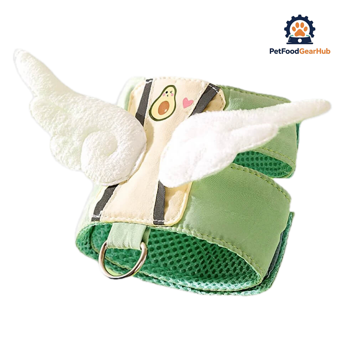 Avocado Cat Harness with Angel Wings and Leash | PetFoodGearHub