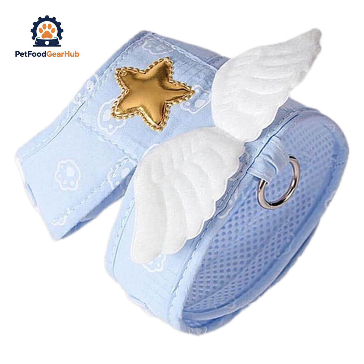 Blue Angel Cat Harness and Leash Set with Wings and Star | PetFoodGearHub