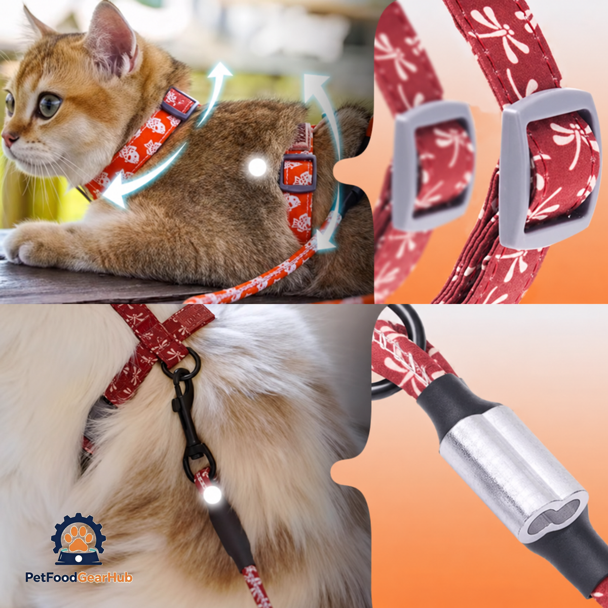 PetFoodGearHub  Cat Harness & Leash Set for Walking | H-Style Cat Harness | PetFoodGearHub