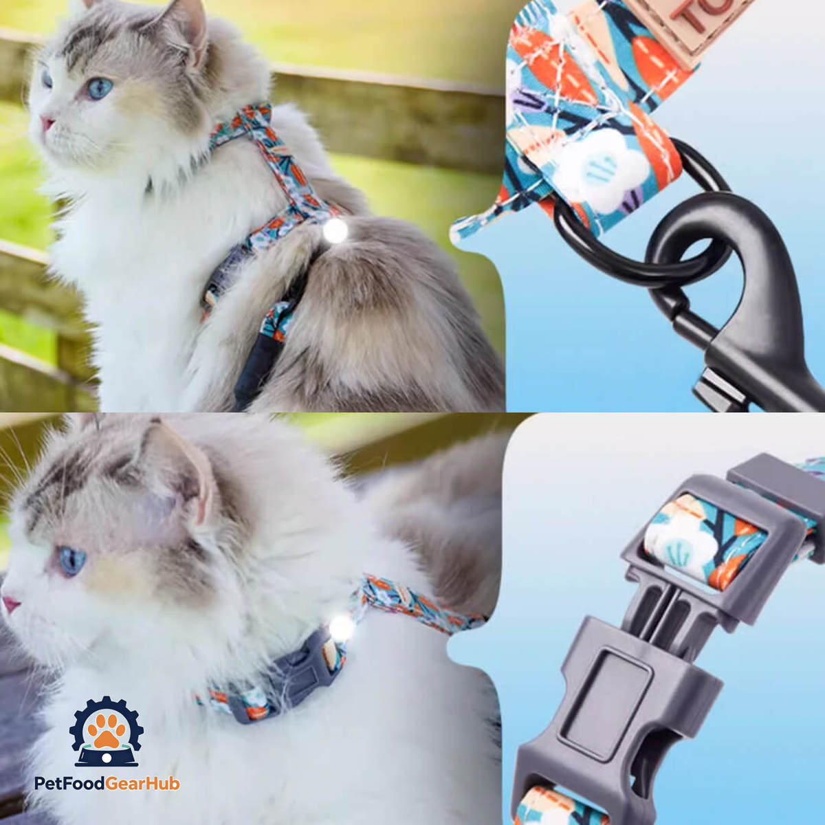 PetFoodGearHub  Cat Harness & Leash Set for Walking | H-Style Cat Harness | PetFoodGearHub