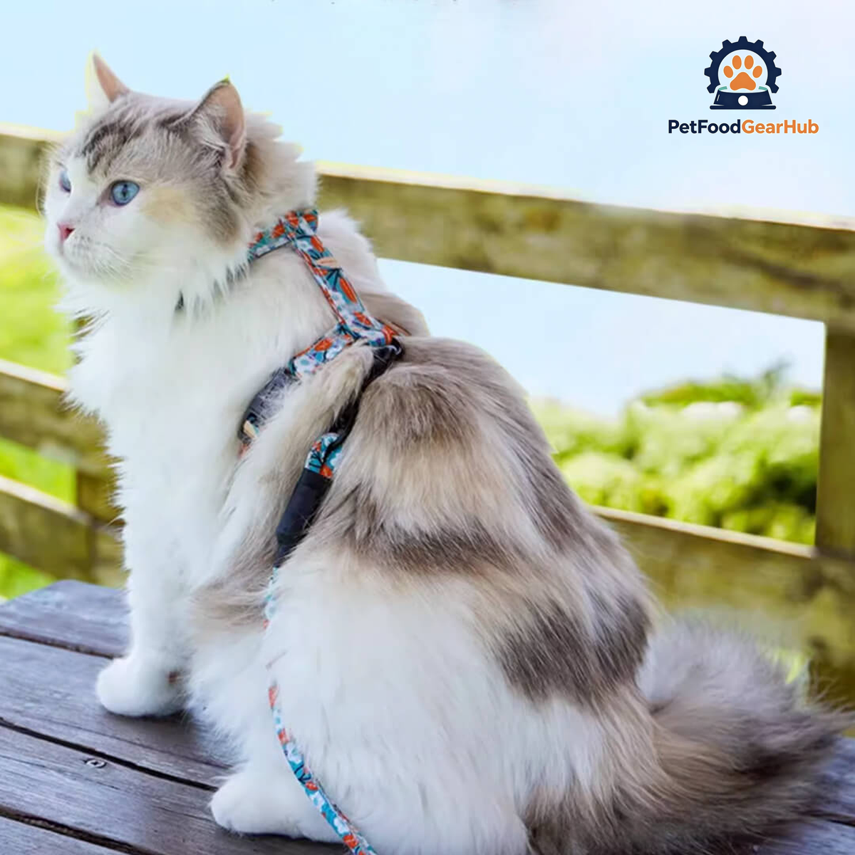 Cat on H-Style Floral Print Cat Harness | PetFoodGearHub