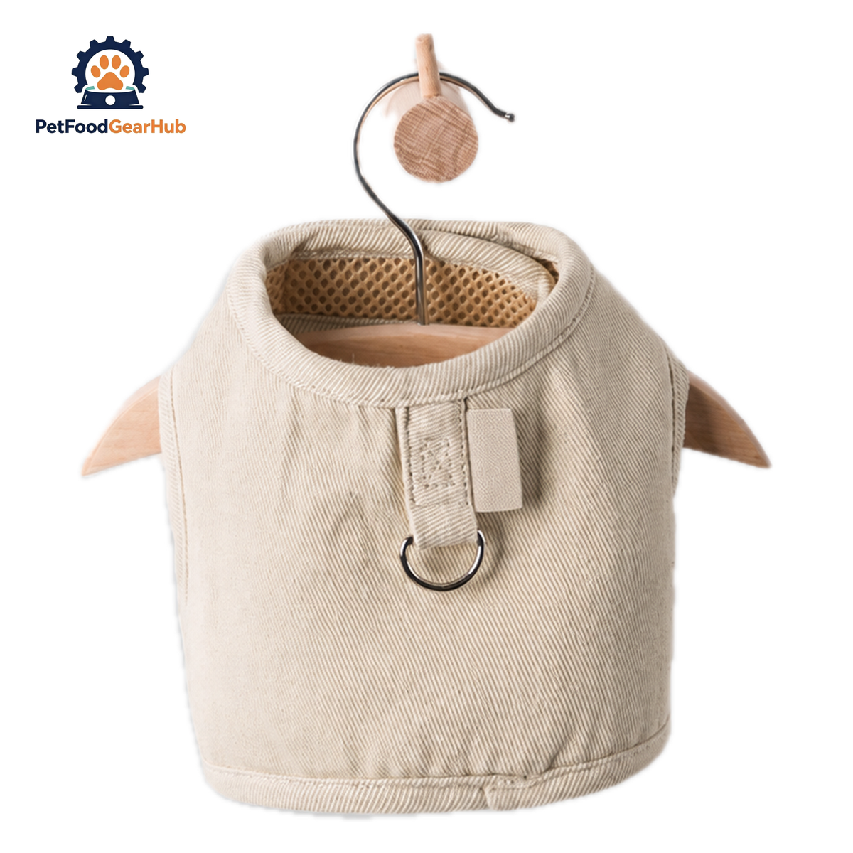Loki Cat Harness & Leash Set in Beige with Reflective Letters | PetFoodGearHub