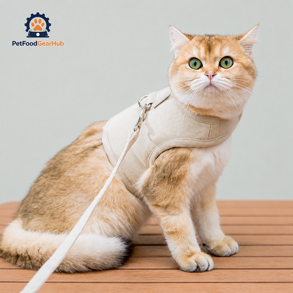 Cat Sitting in Loki Cat Harness | PetFoodGearHub