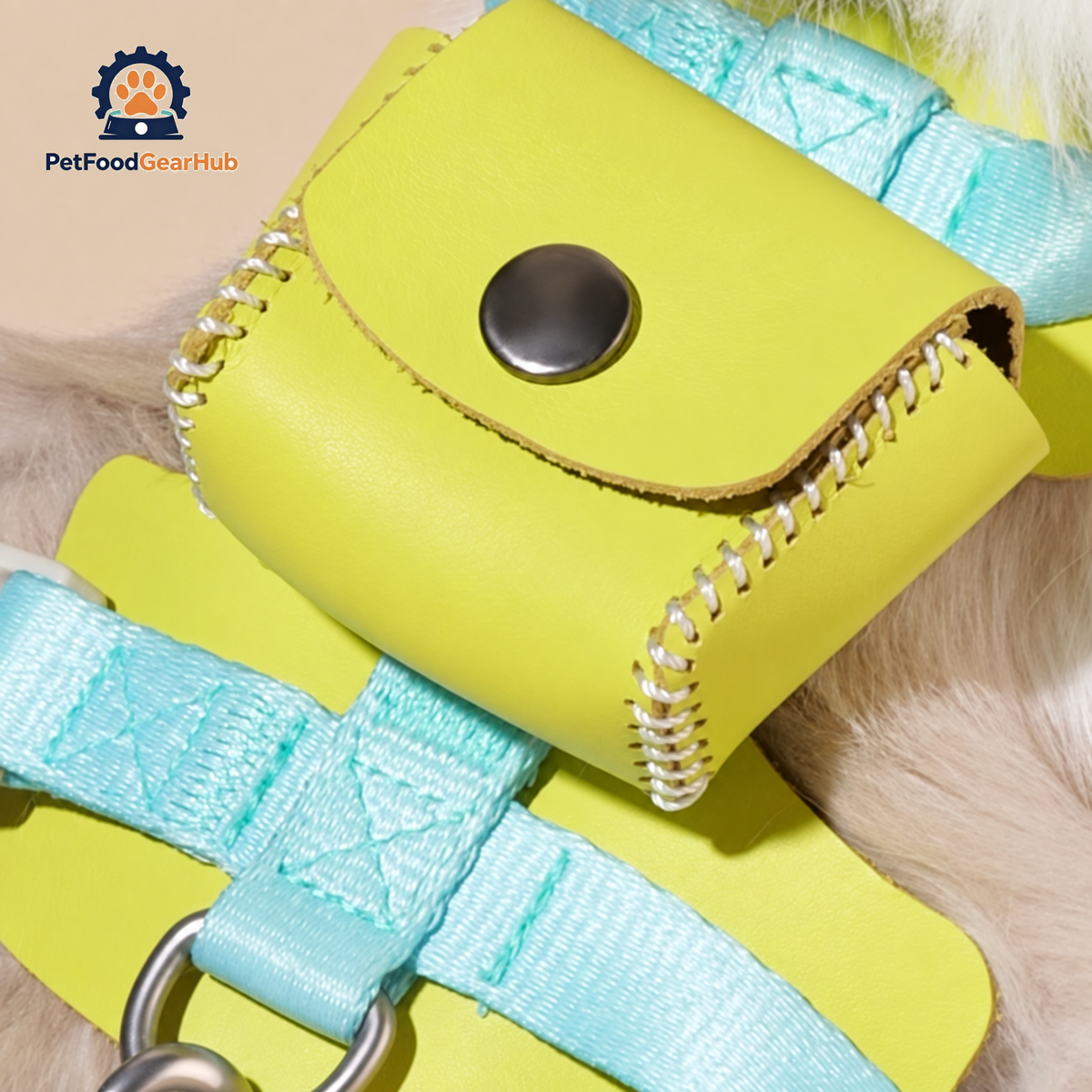 Yellow Mini Bag on an H-Style Cat Harness | PetFoodGearHub