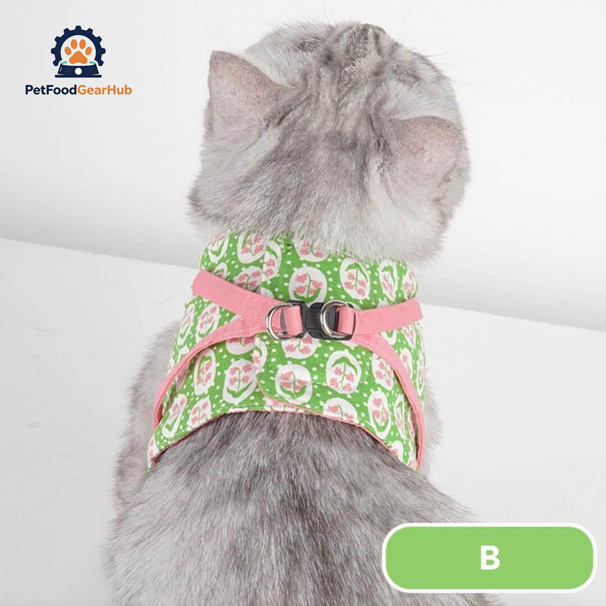Fleur Cat Harness Fabric and Buckle | PetFoodGearHub