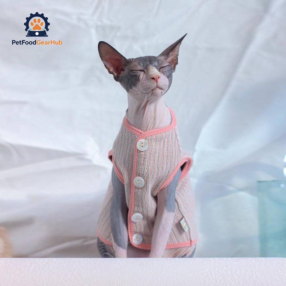 Catsby Cat Vest | Sphynx Cat with Clothes | PetFoodGearHub