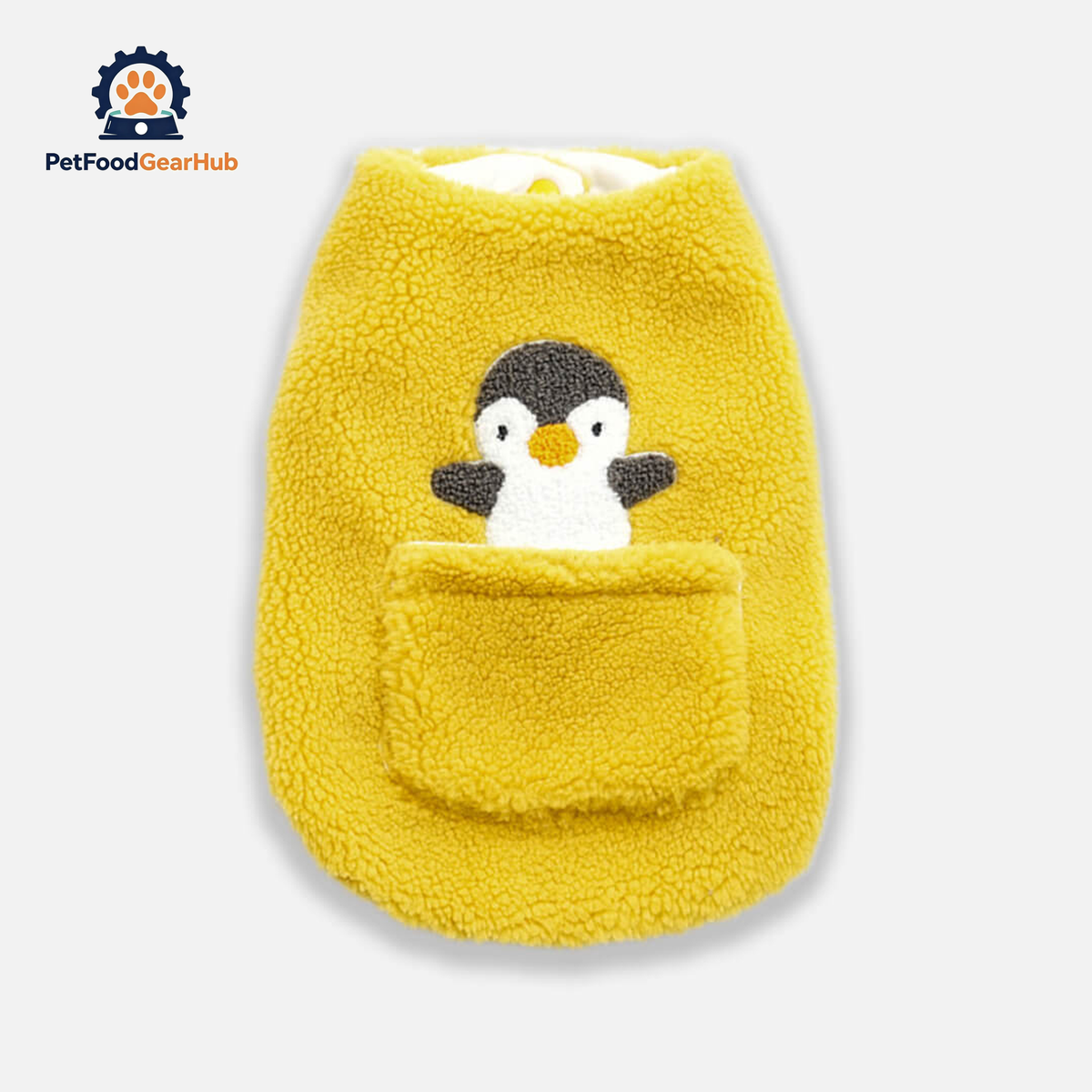 Yellow Fleece Penguin Vest for Cats & Kittens | PetFoodGearHub