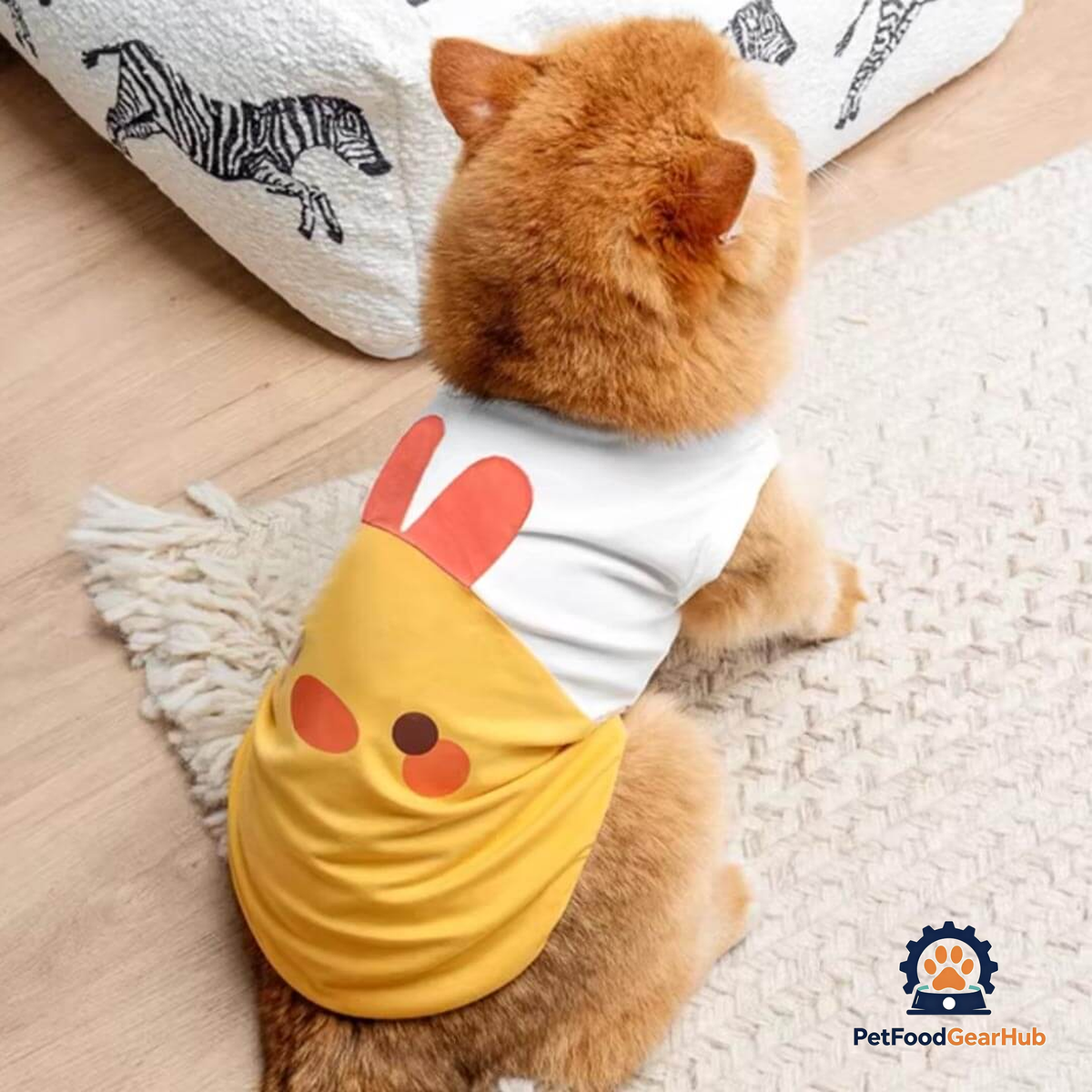 Cat in Yellow Chicken Cat Vest | Adorable Cat Outfit | PetFoodGearHub